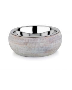 Wooden Holder With Stainless Steel Bowl